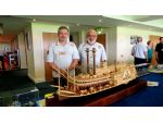 Vladimir Churilin and Maxim Titov of the Federation of Ship Modelling Sport of Russia with Natchez.