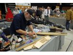 An HMS Hood Hachette Partworks Ltd. series kit under construction on the Cornwall Showboaters stand. Demonstrating how model boats are built is always a big attraction.