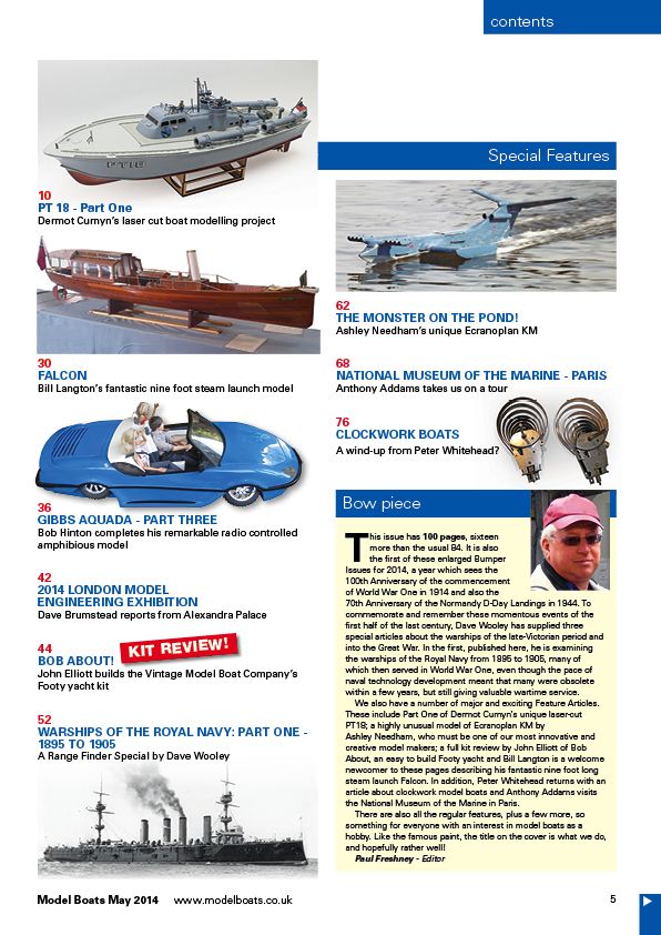 Contents for the May 2014 issue