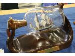 Ships in bottles are part of the Naviga World Championship classes and this is a fine example of the art. It is the 26 gun Goto Predestinatsia built by Dimitri Kulichenk of the Federation of Ship Modelling Sport of Russia.