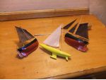 Some of the mini sail boats together.