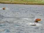 The A class boats battling it out in the chop! (photo by Judith Beesley)