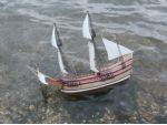 Although small, the model sailed quite well, the radio controlled rotating masts enabling the sails to make best advantage of the wind.