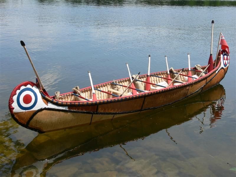 One fifth scale model of a fur trade canoe
