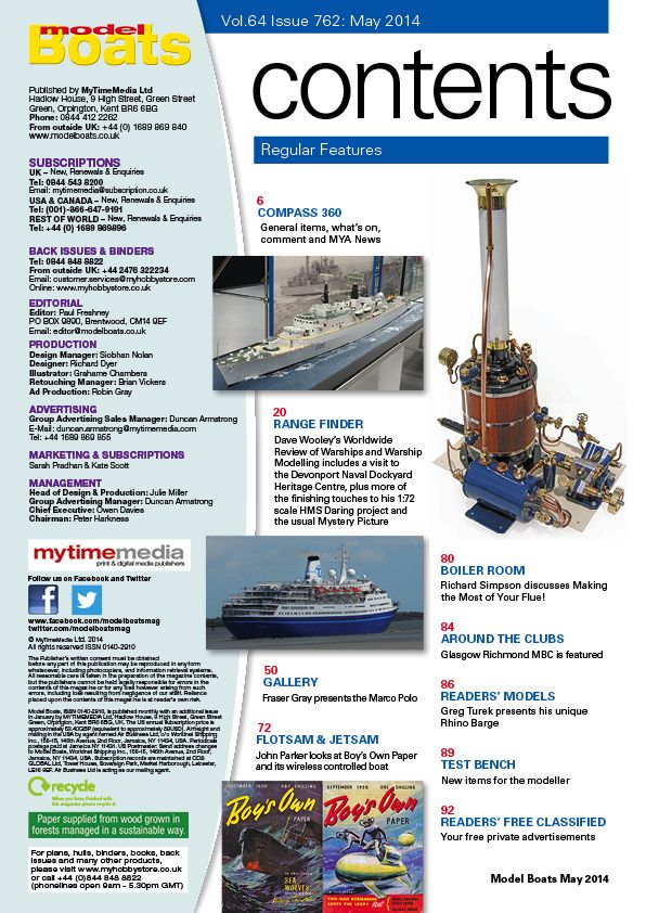 Contents for the May 2014 issue